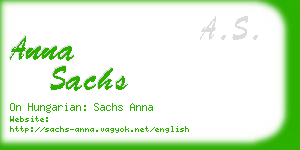 anna sachs business card